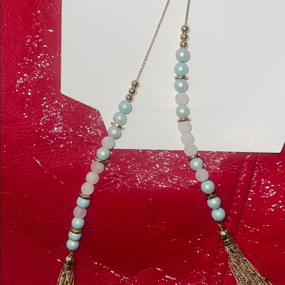 Romolo Elegant Gold and Pastel Bead Necklace - Picture 4 of 4